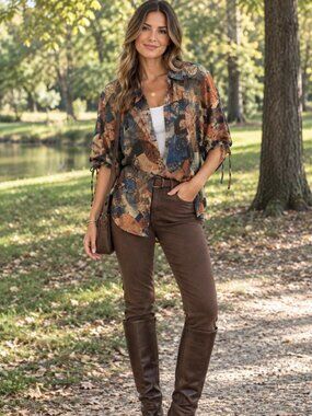 Pretty Angel Boho-chick Autumn Colored Blouse NWT size S